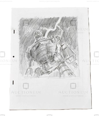 Lot 574 - THE IRON GIANT - ORIGINAL DRAWING BY RICHARD BAZLEY