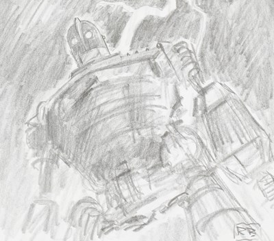 Lot 574 - THE IRON GIANT - ORIGINAL DRAWING BY RICHARD BAZLEY