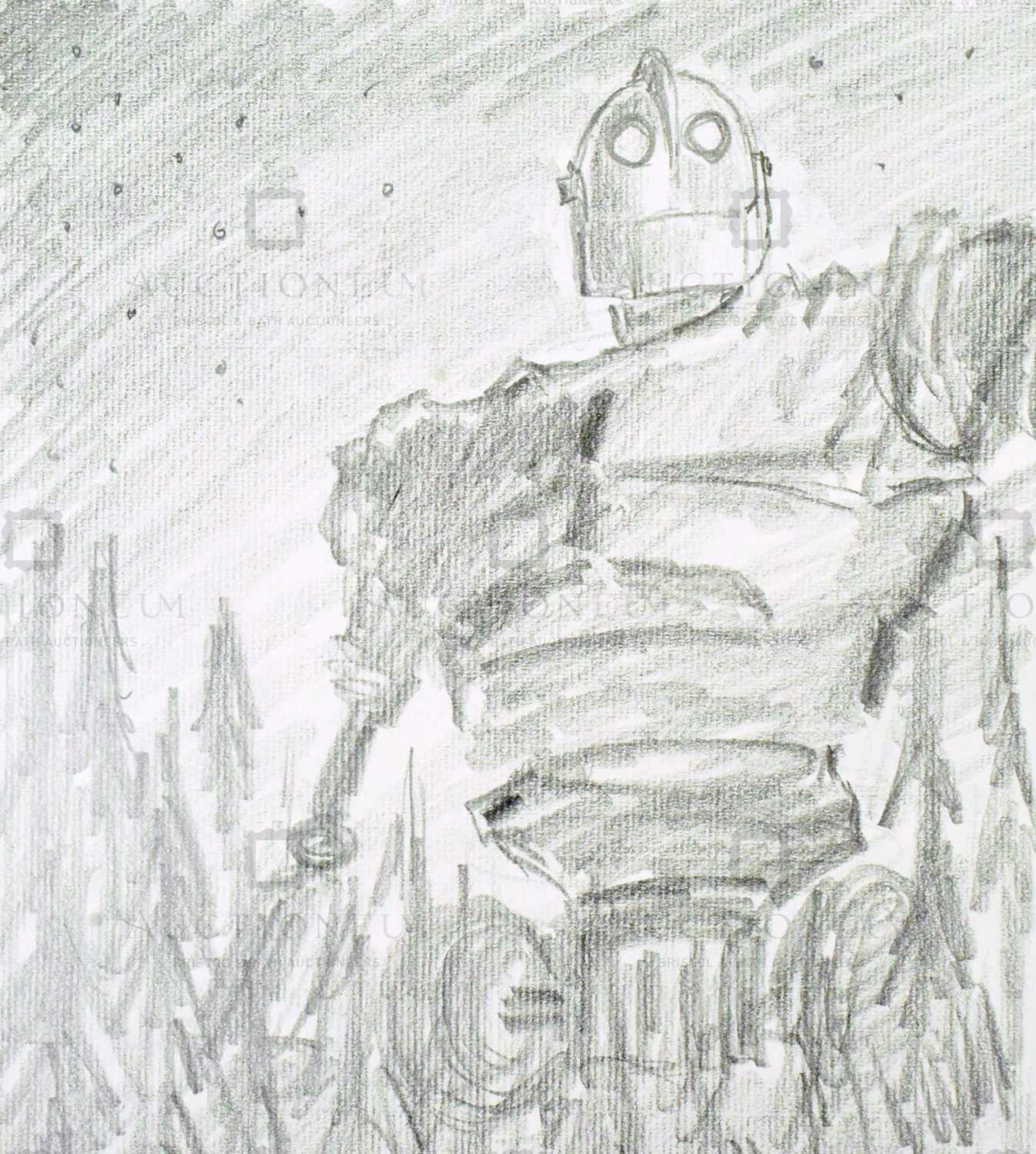 Lot 604 - THE IRON GIANT - ORIGINAL DRAWING BY RICHARD BAZLEY