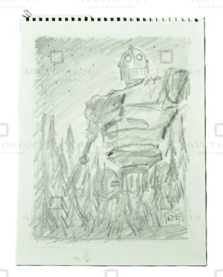 Lot 604 - THE IRON GIANT - ORIGINAL DRAWING BY RICHARD BAZLEY