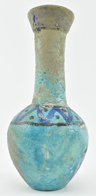 Lot 58 - AFGHANISTAN KUSHAN GLAZED TERRACOTTA BOTTLE VASE.