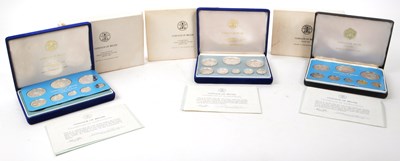 Lot 474 - COINAGE OF BELIZE - GROUP OF THREE SETS OF SILVER PROOF COINS