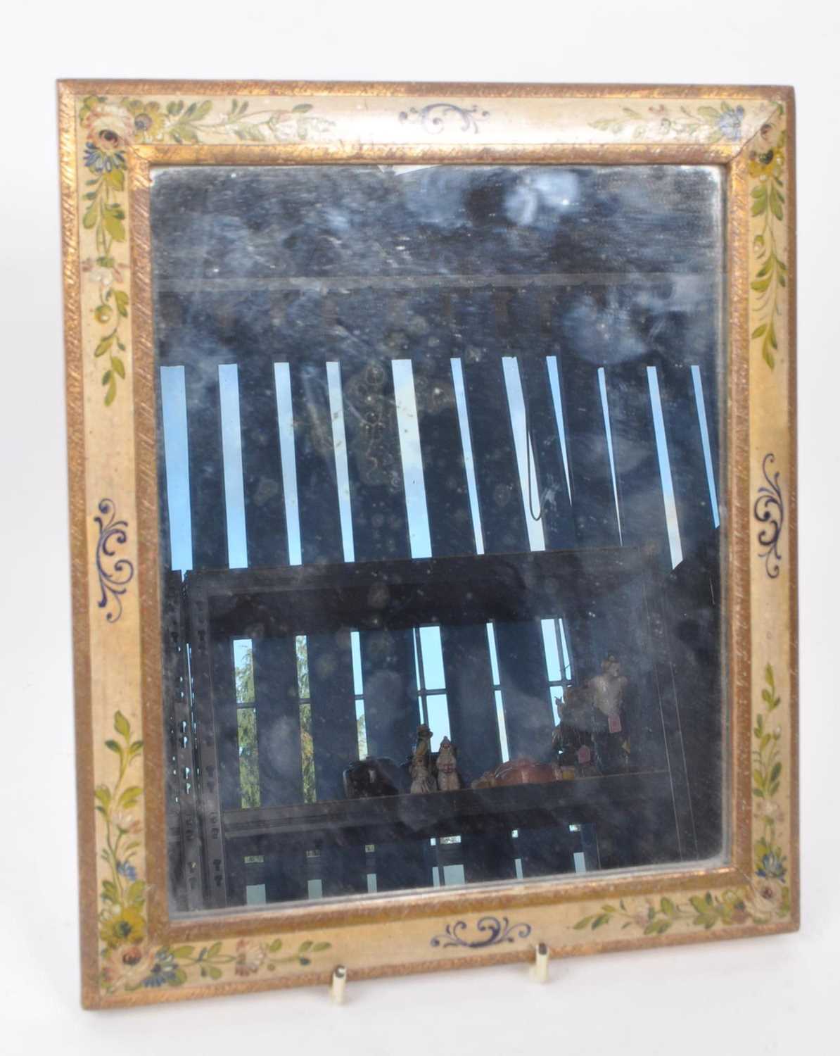 Lot 370 - VINTAGE EARLY 20TH-CENTURY HAND-PAINTED WALL-HANGING MIRROR