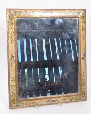 Lot 370 - VINTAGE EARLY 20TH-CENTURY HAND-PAINTED WALL-HANGING MIRROR