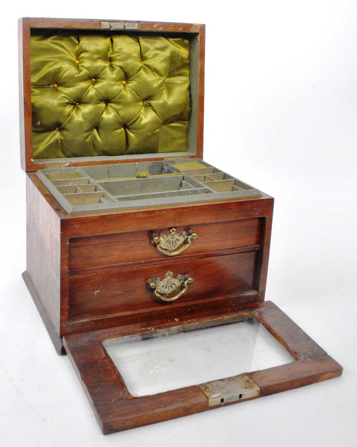 Lot 372 - VINTAGE 1915 MAHOGANY CARVED JEWELLERY BOX