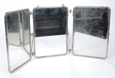 Lot 365 - VINTAGE MID-CENTURY FOLDING TRIPTYCH BARBER MIRROR