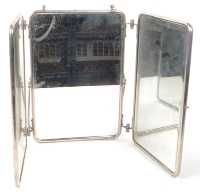 Lot 365 - VINTAGE MID-CENTURY FOLDING TRIPTYCH BARBER MIRROR