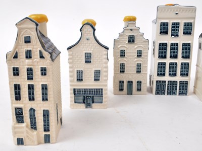 Lot 171 - KLM - BOLS - COLLECTION OF TEN DELFT BLUE MINIATURE LIQUOR HOUSES