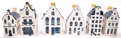 Lot 175 - KLM - BOLS - COLLECTION OF TEN DELFT BLUE MINIATURE LIQUOR HOUSES