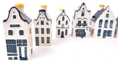 Lot 175 - KLM - BOLS - COLLECTION OF TEN DELFT BLUE MINIATURE LIQUOR HOUSES