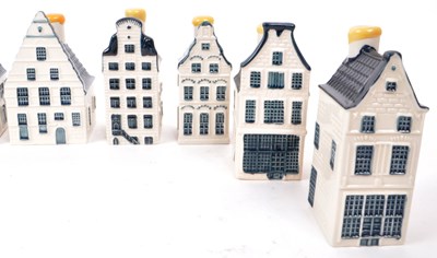Lot 175 - KLM - BOLS - COLLECTION OF TEN DELFT BLUE MINIATURE LIQUOR HOUSES