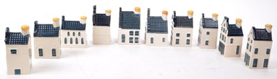 Lot 175 - KLM - BOLS - COLLECTION OF TEN DELFT BLUE MINIATURE LIQUOR HOUSES