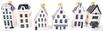 Lot 179 - KLM - BOLS - COLLECTION OF TEN DELFT BLUE MINIATURE LIQUOR HOUSES