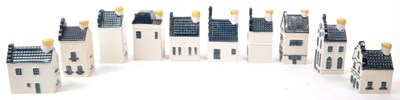 Lot 179 - KLM - BOLS - COLLECTION OF TEN DELFT BLUE MINIATURE LIQUOR HOUSES