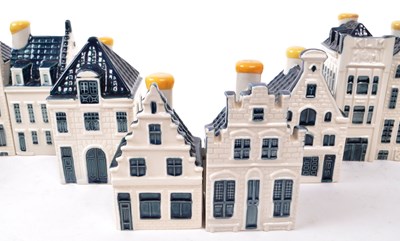 Lot 183 - KLM - BOLS - COLLECTION OF FOURTEEN DELFT BLUE MINIATURE LIQUOR HOUSES