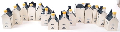 Lot 183 - KLM - BOLS - COLLECTION OF FOURTEEN DELFT BLUE MINIATURE LIQUOR HOUSES