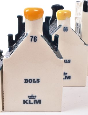 Lot 183 - KLM - BOLS - COLLECTION OF FOURTEEN DELFT BLUE MINIATURE LIQUOR HOUSES