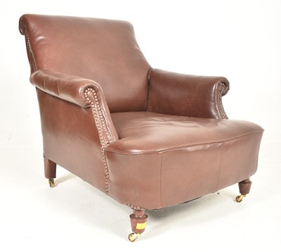Lot 64 - 20TH CENTURY BROWN LEATHER CLUB ARMCHAIR