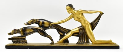 Lot 5 - S. MELANI - 20TH CENTURY ART DECO PLASTER SCULPTURE