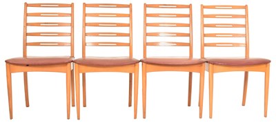 Lot 432 - SET OF FOUR RETRO DANISH INSPIRED DINING CHAIRS