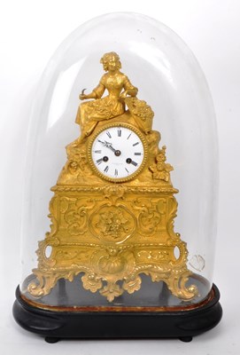 Lot 382 - A B SAVORY & SONS - 19TH CENTURY VINTAGE ORMOLU MANTEL CLOCK