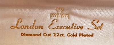 Lot 384 - VINTAGE LONDON EXECUTIVE 22CT GOLD PLATED PEN SET