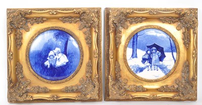 Lot 391 - TWO VINTAGE 20TH-CENTURY FRAMED DOULTON STYLE PLAQUES