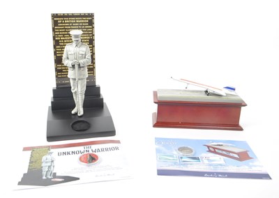 Lot 455 - DANBURY MINT - TWO COMMEMORATIVE FIGURES & COINS