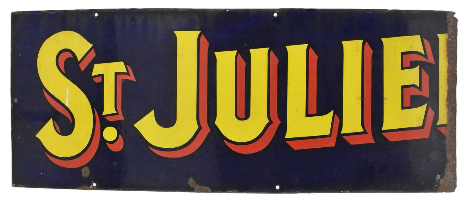 Lot 42 - ST. JULIEN TOBACCO - EARLY 20TH CENTURY ENAMEL ADVERTISING SIGN
