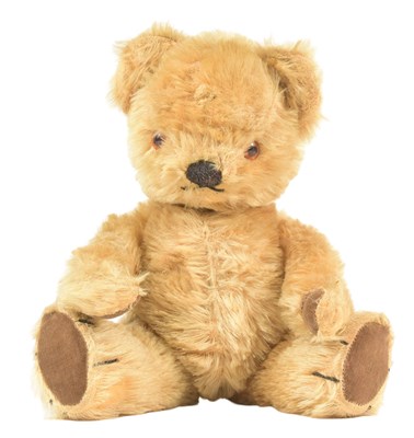 Lot 201 - VINTAGE SOFT TOY TEDDY BEAR WITH SQUEAKER